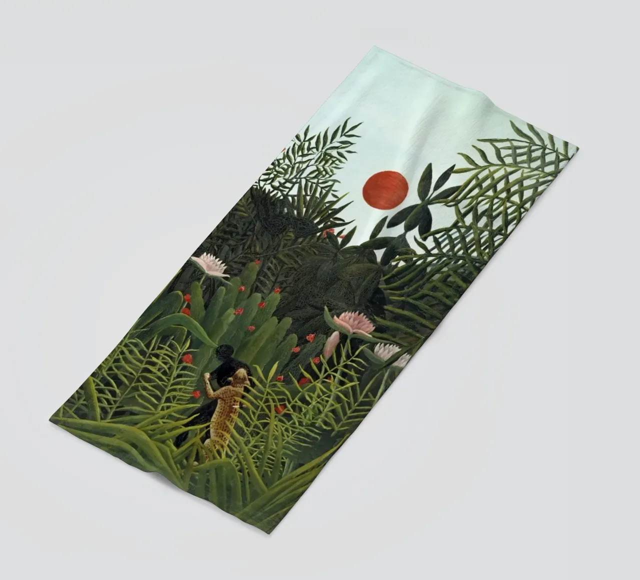 Foresta vergine con tramonto (1910) di Henri Rousseau telo mare da Classic Art Prints