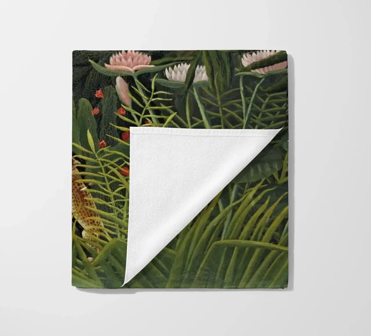Foresta vergine con tramonto (1910) di Henri Rousseau telo mare da Classic Art Prints