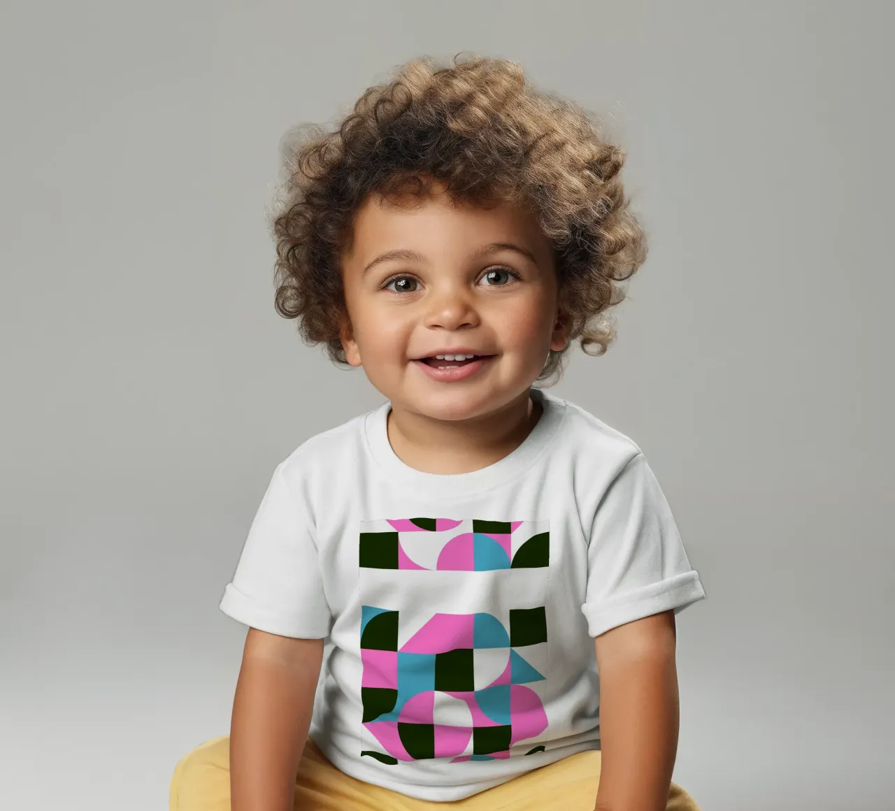 Forme geometriche pop - Arte retrò in rosa e turkis maglietta neonato da Studio Vibe