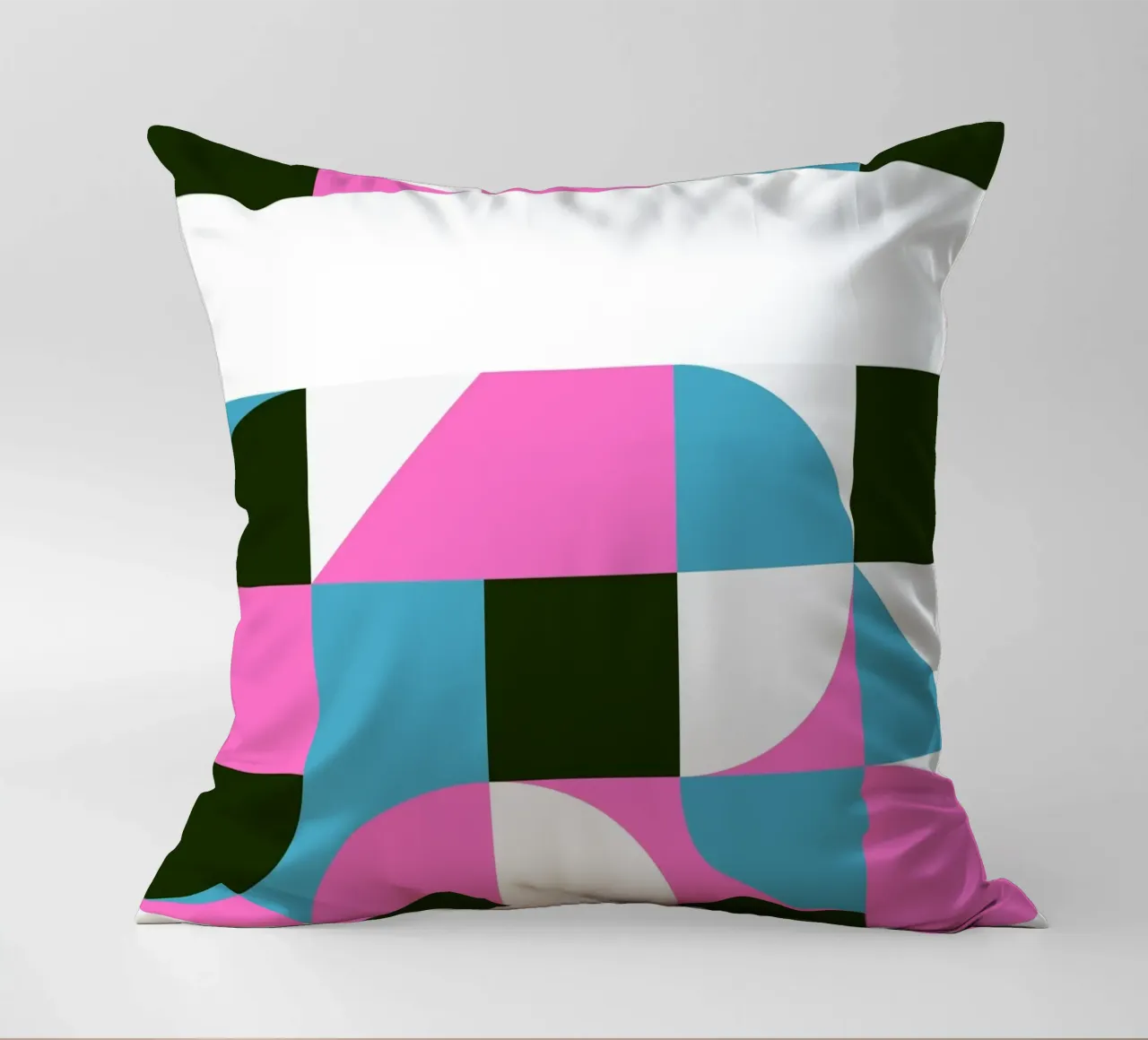 Forme geometriche pop - Arte retrò in rosa e turkis cuscino da Studio Vibe