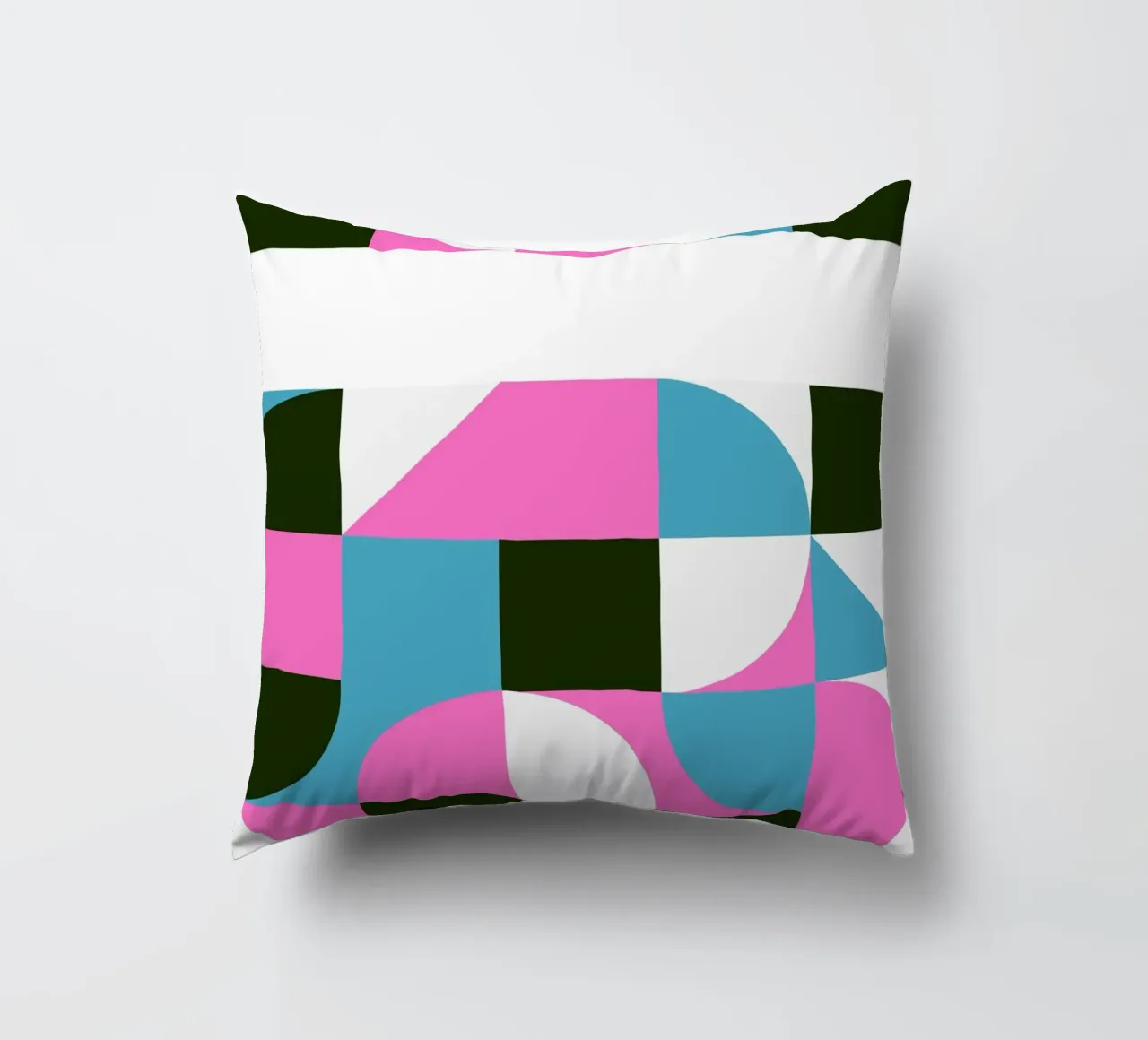 Forme geometriche pop - Arte retrò in rosa e turkis cuscino da Studio Vibe