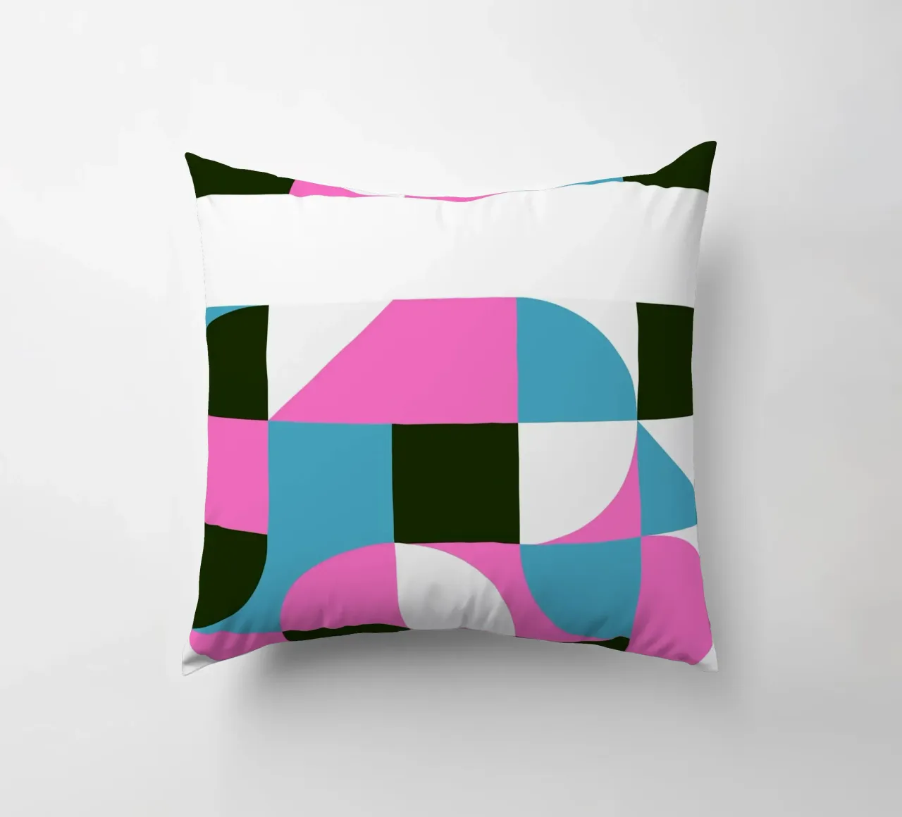 Forme geometriche pop - Arte retrò in rosa e turkis cuscino da Studio Vibe