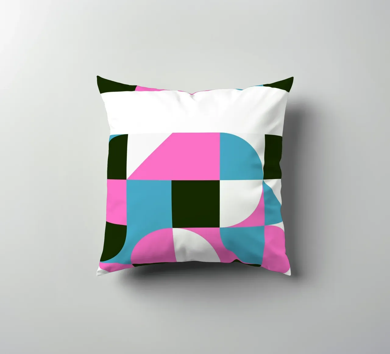 Forme geometriche pop - Arte retrò in rosa e turkis cuscino da Studio Vibe