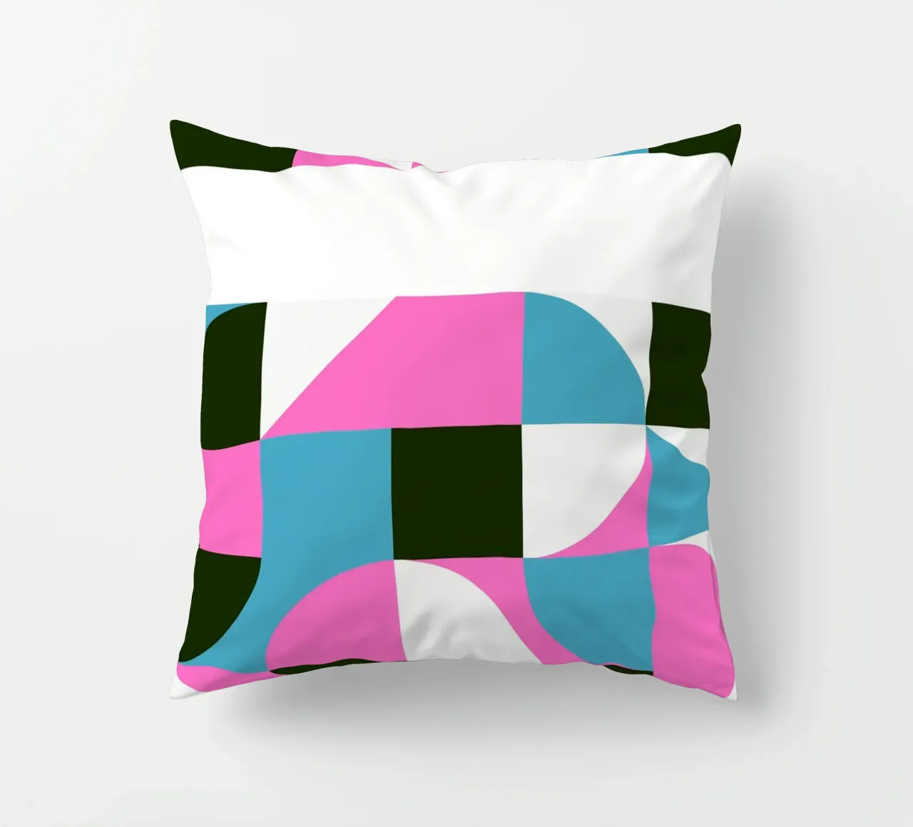 Forme geometriche pop - Arte retrò in rosa e turkis cuscino da Studio Vibe