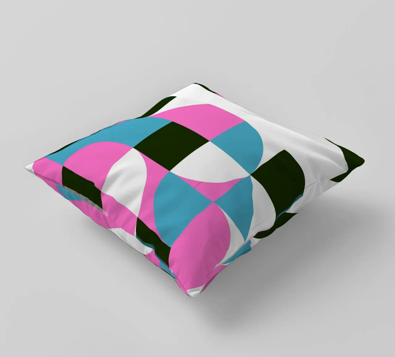 Forme geometriche pop - Arte retrò in rosa e turkis cuscino da Studio Vibe