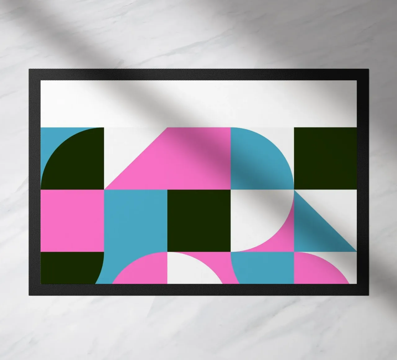 Forme geometriche pop - Arte retrò in rosa e turkis zerbino da Studio Vibe