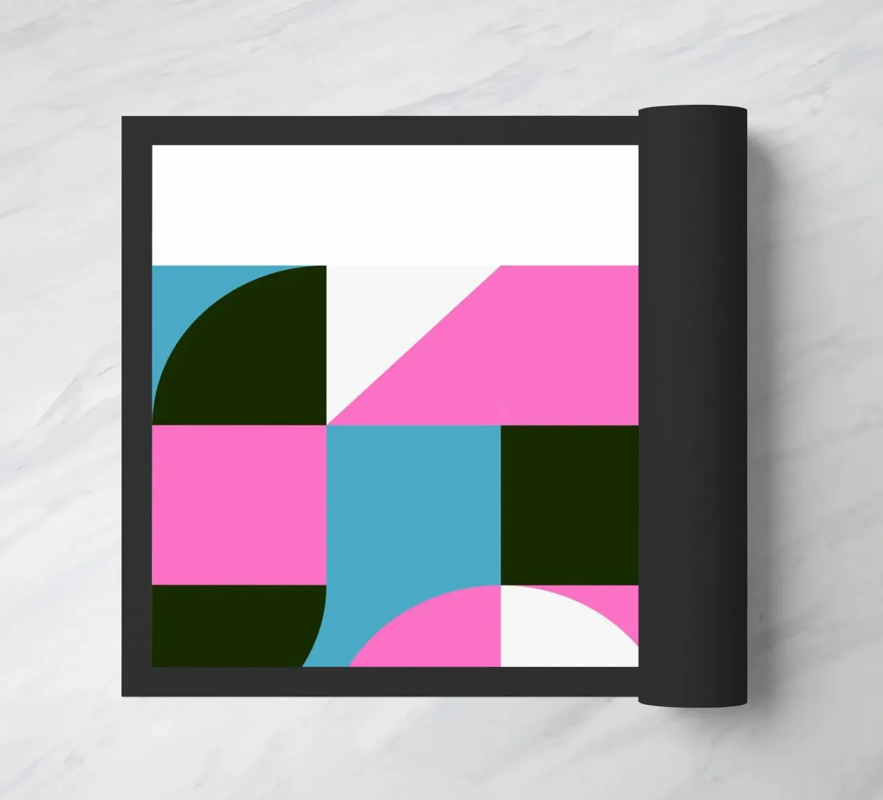 Forme geometriche pop - Arte retrò in rosa e turkis zerbino da Studio Vibe