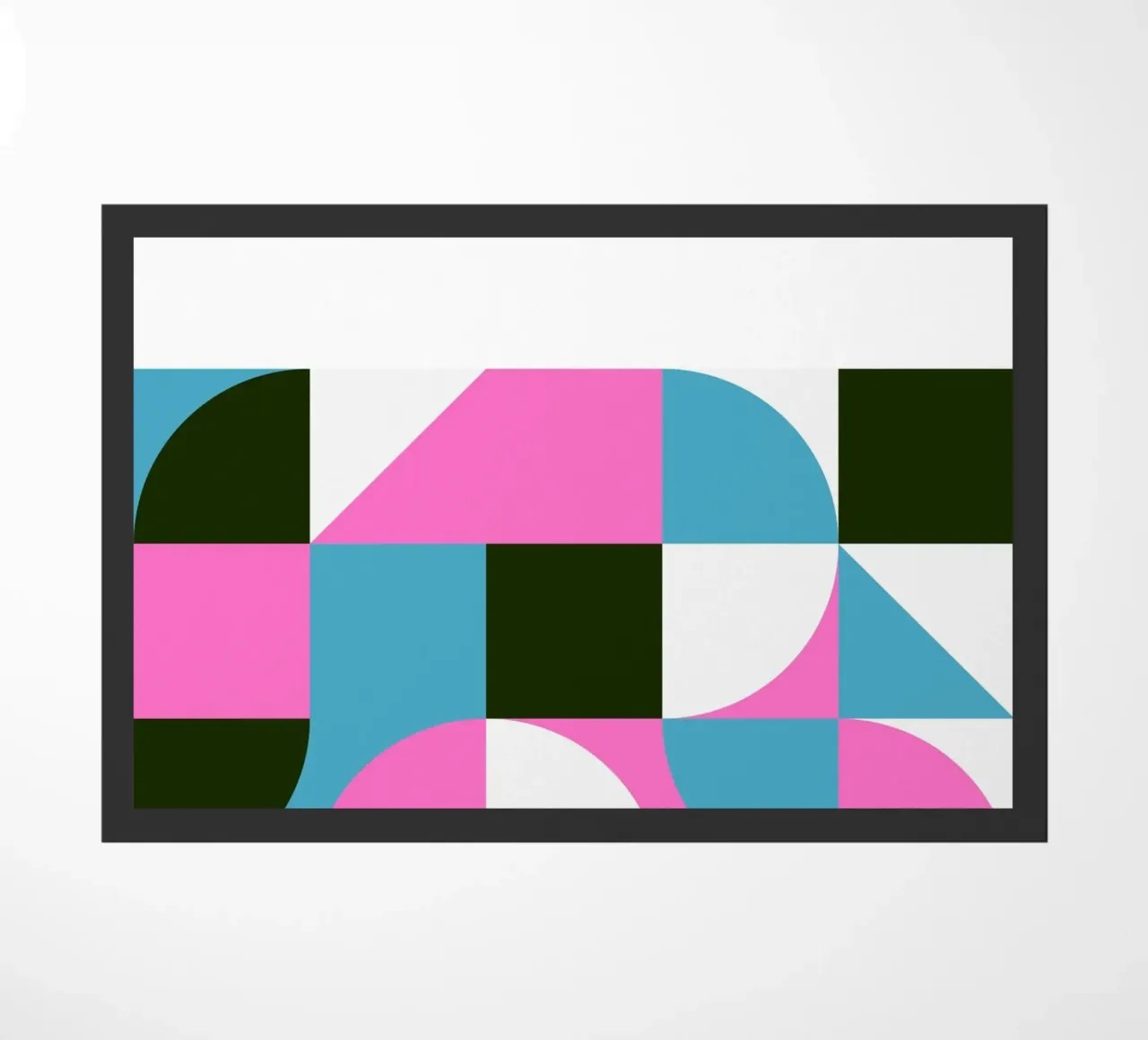 Forme geometriche pop - Arte retrò in rosa e turkis zerbino da Studio Vibe