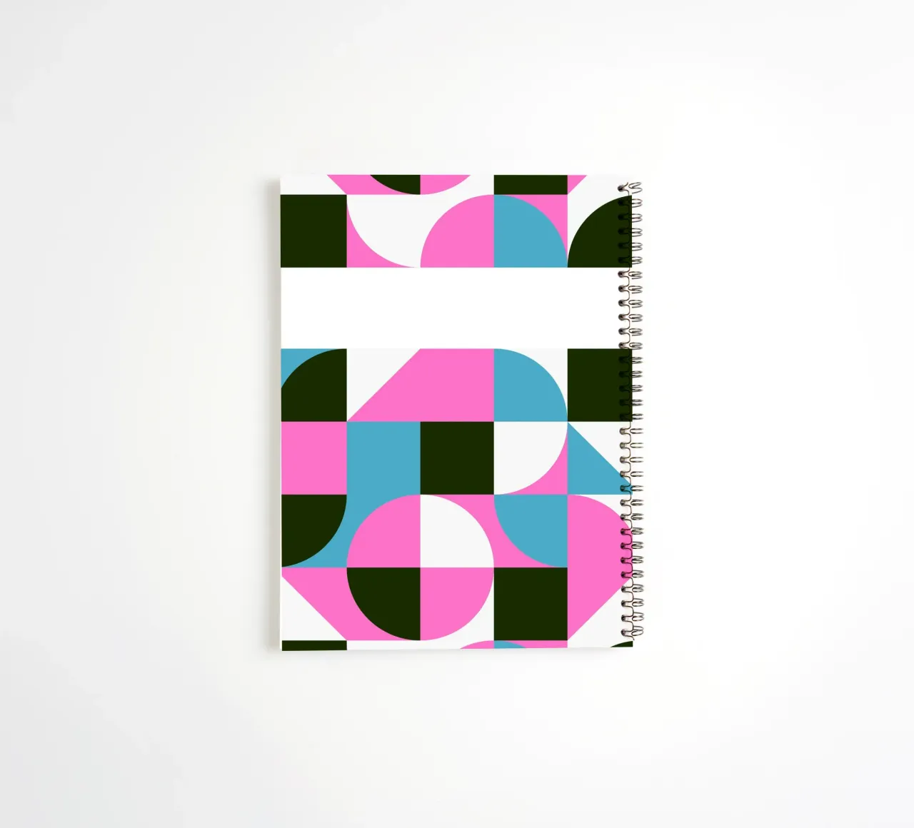 Forme geometriche pop - Arte retrò in rosa e turkis diario ad anelli da Studio Vibe