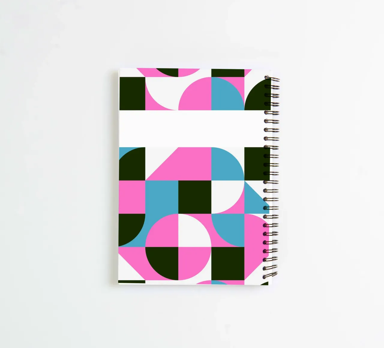 Forme geometriche pop - Arte retrò in rosa e turkis diario ad anelli da Studio Vibe