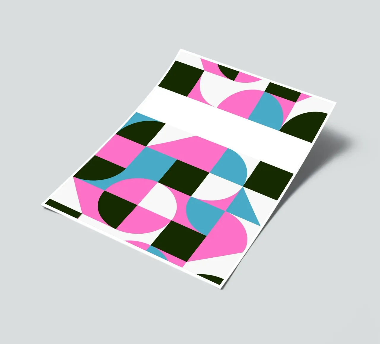 Forme geometriche pop - Arte retrò in rosa e turkis foglio adesivo da Studio Vibe