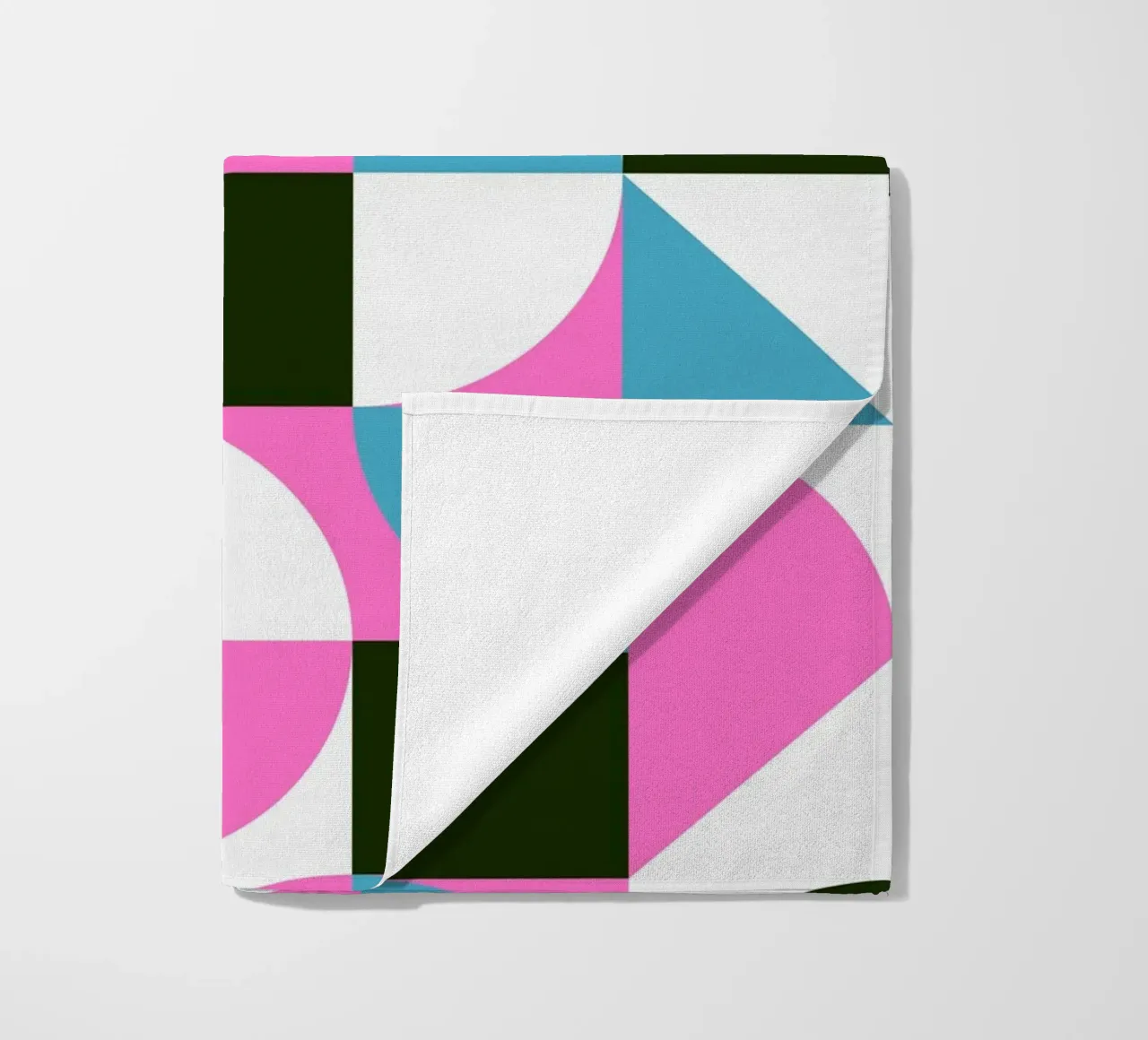 Forme geometriche pop - Arte retrò in rosa e turkis telo mare da Studio Vibe