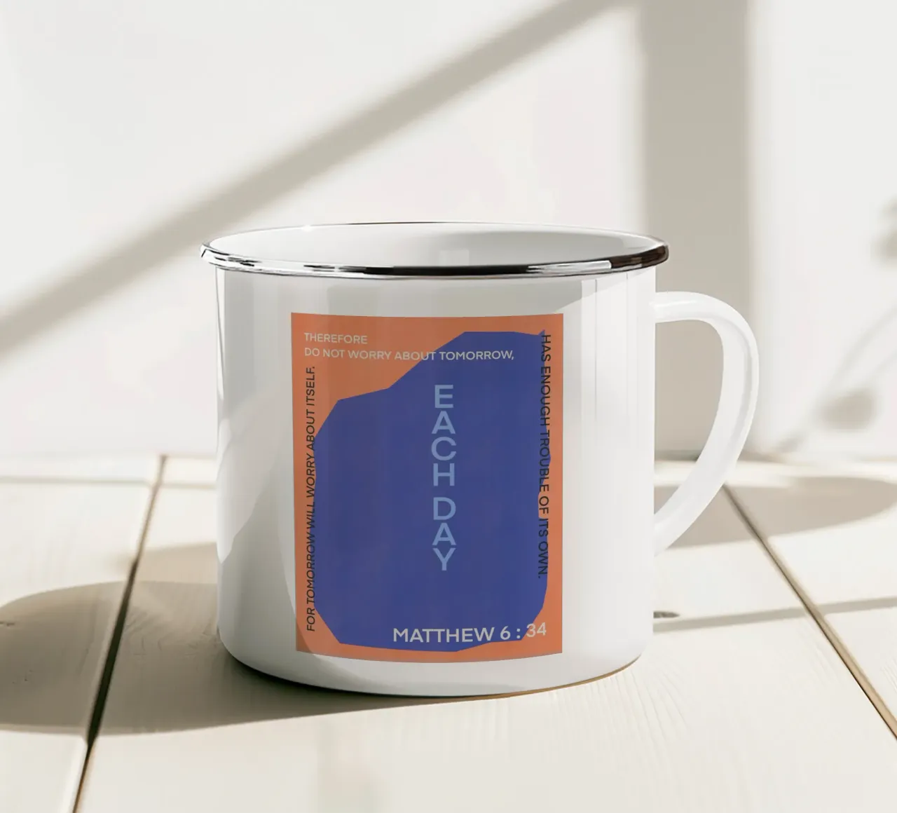 Andare avanti ogni giorno tazza in smalto da Little Dean