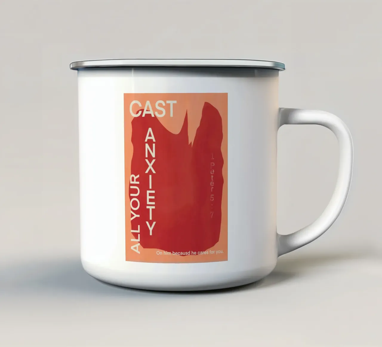 Gettate tutte le vostre ansie tazza in smalto da Little Dean