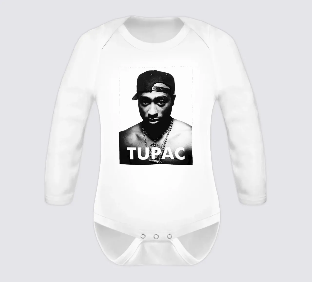 Tupac Shakur long-sleeve baby romper by vanhesling