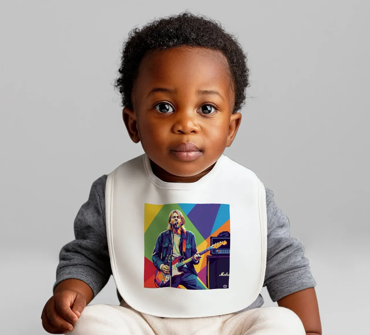 Kurt Cobain colorful pop art bavaglino da Hantamrata