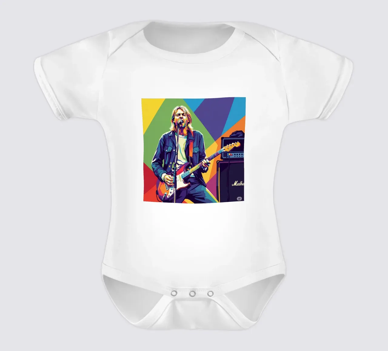 Kurt Cobain colorful pop art body neonato maniche corte da Hantamrata