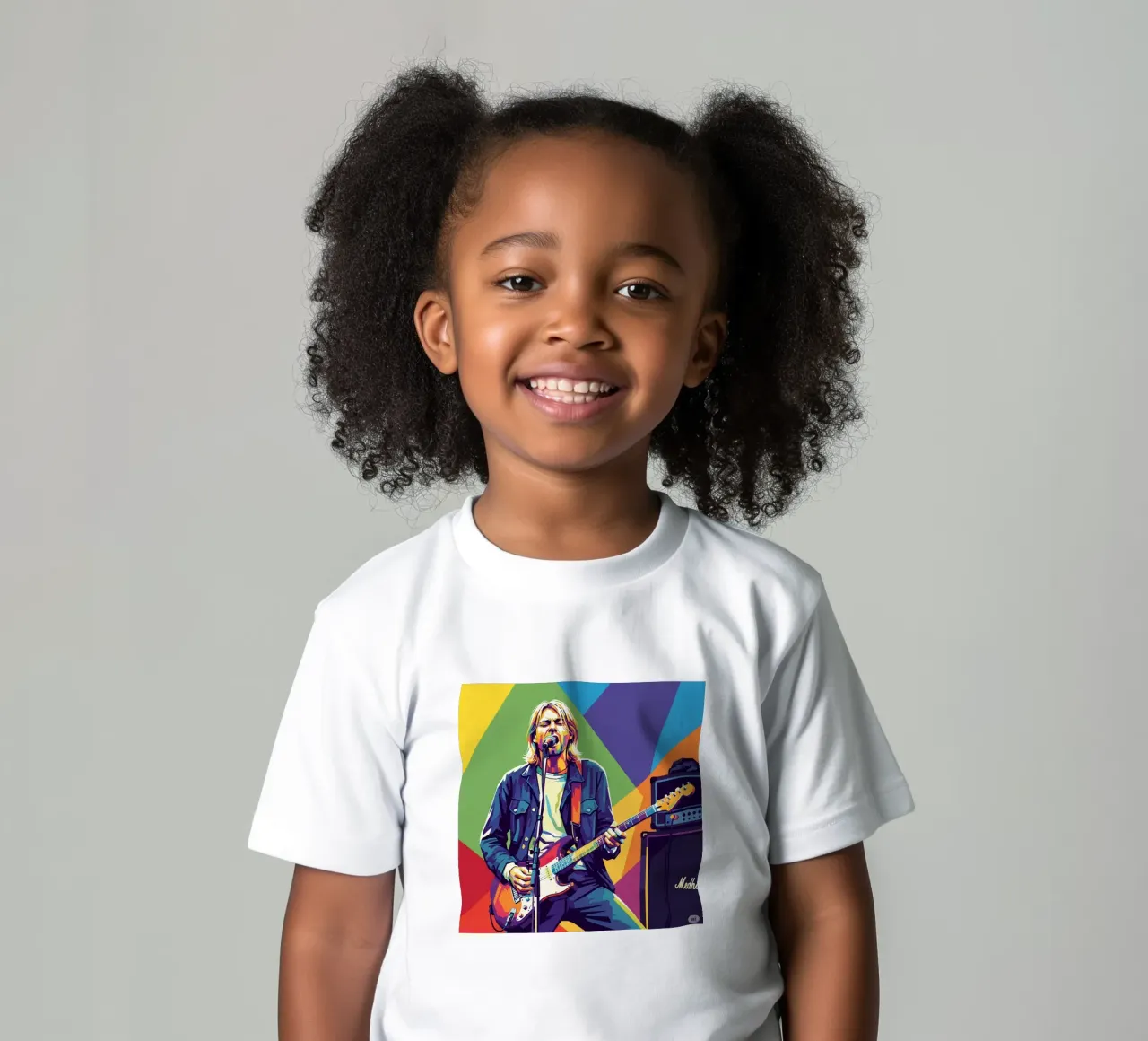 Kurt Cobain colorful pop art t-shirt bambini da Hantamrata