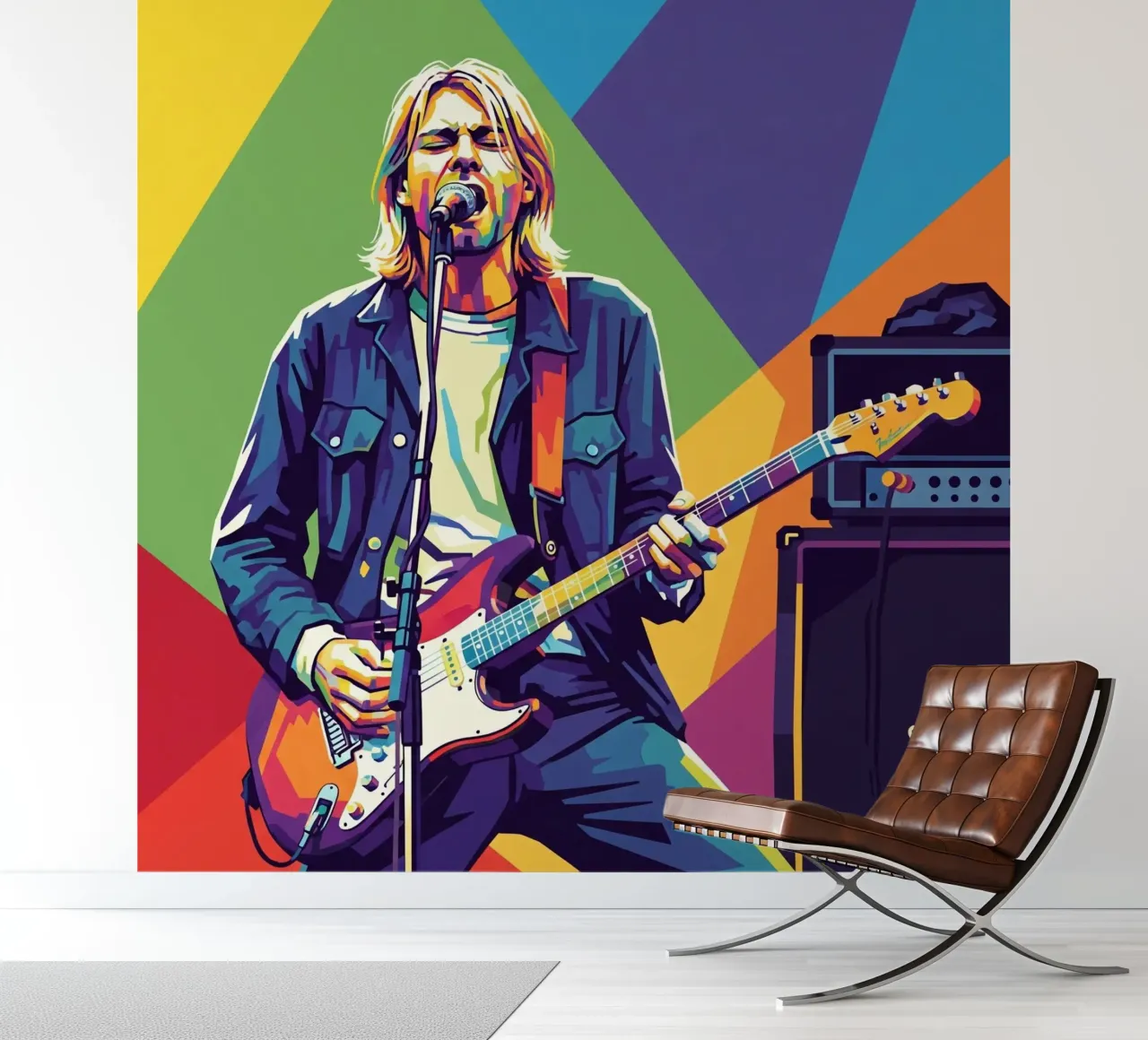 Kurt Cobain colorful pop art photo wallpaper by Hantamrata