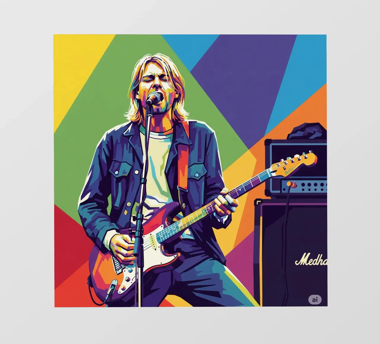 Kurt Cobain colorful pop art photo wallpaper by Hantamrata