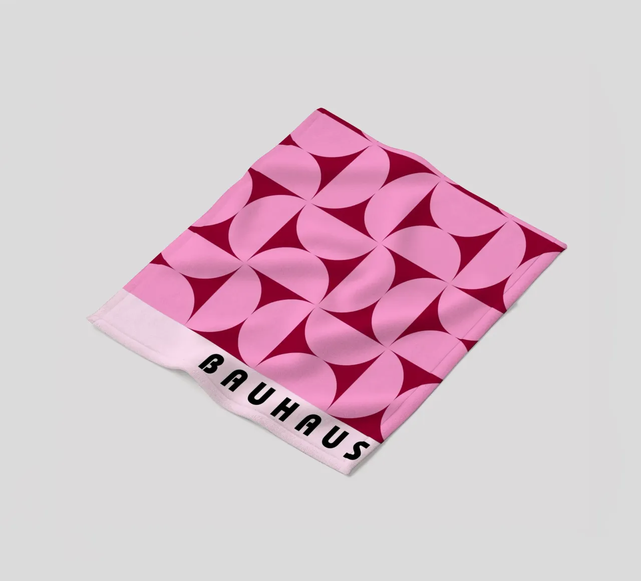 Bauhaus Pink Grid | Geometric Retro Poster fleece blanket by Studio Vibe