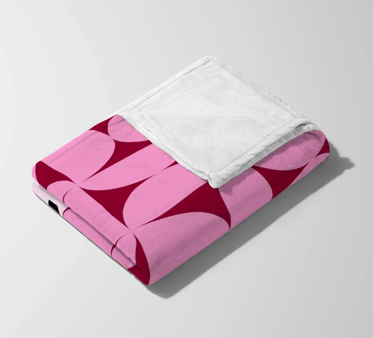 Bauhaus Pink Grid | Geometric Retro Poster fleece blanket by Studio Vibe