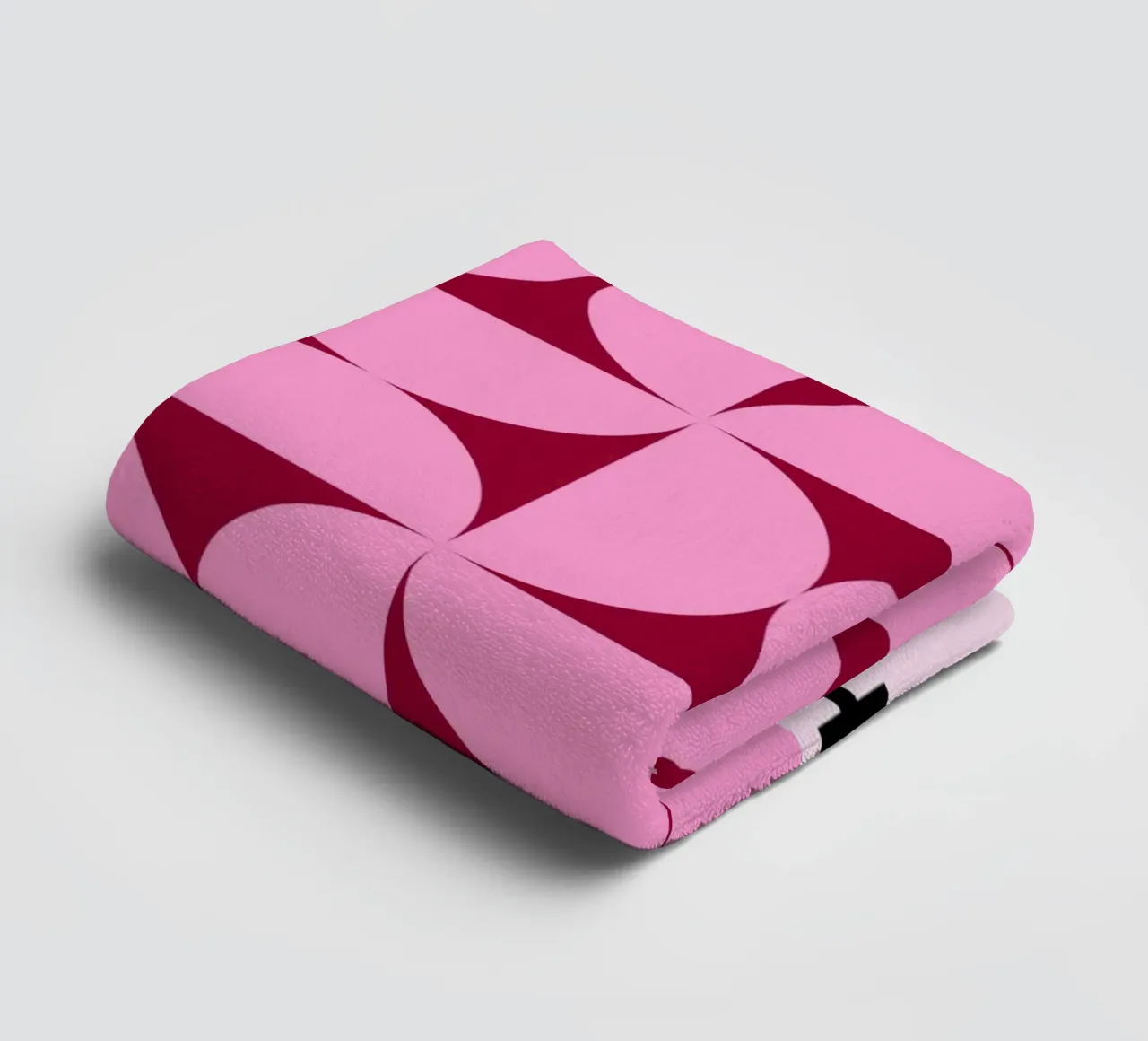 Bauhaus Pink Grid | Geometric Retro Poster towel by Studio Vibe