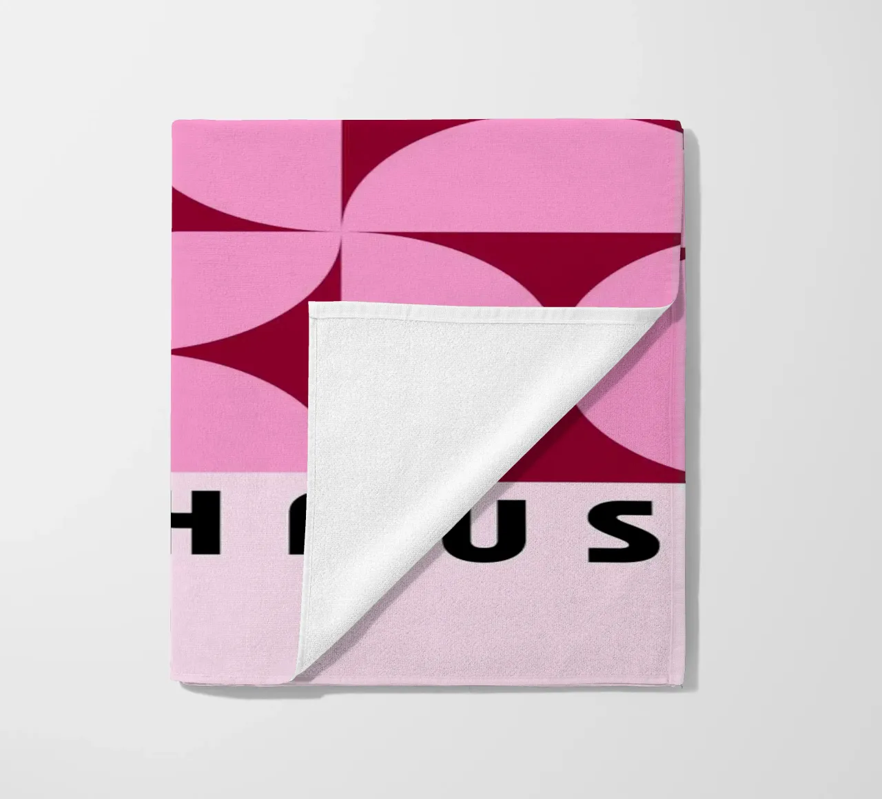 Poster retrò geometrico a griglia rosa Bauhaus telo mare da Studio Vibe