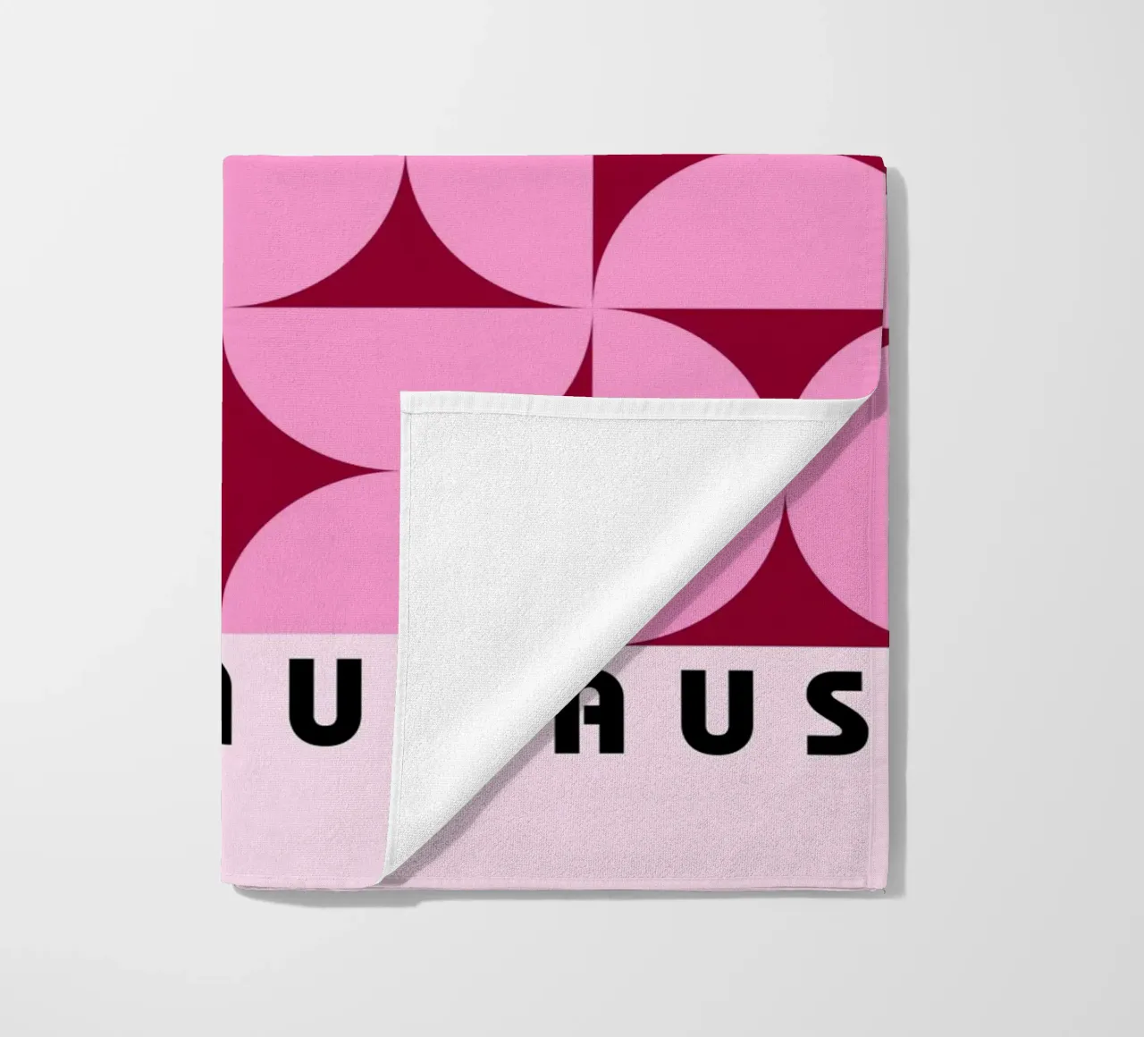 Poster retrò geometrico a griglia rosa Bauhaus telo mare da Studio Vibe