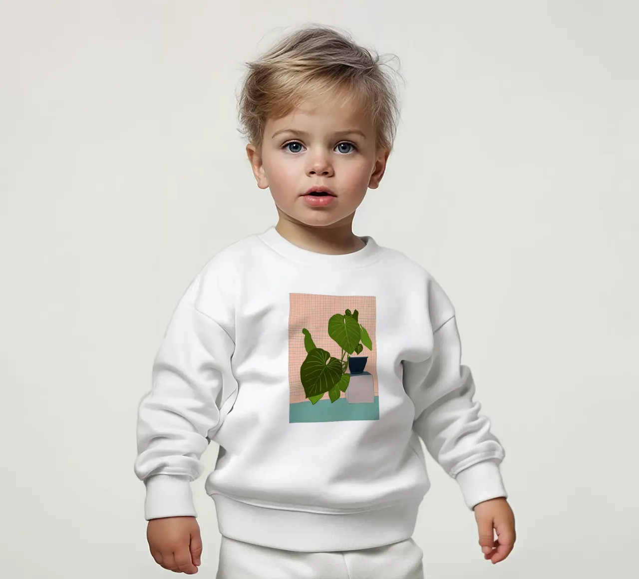 Foglie verdi felpa neonato da Larry