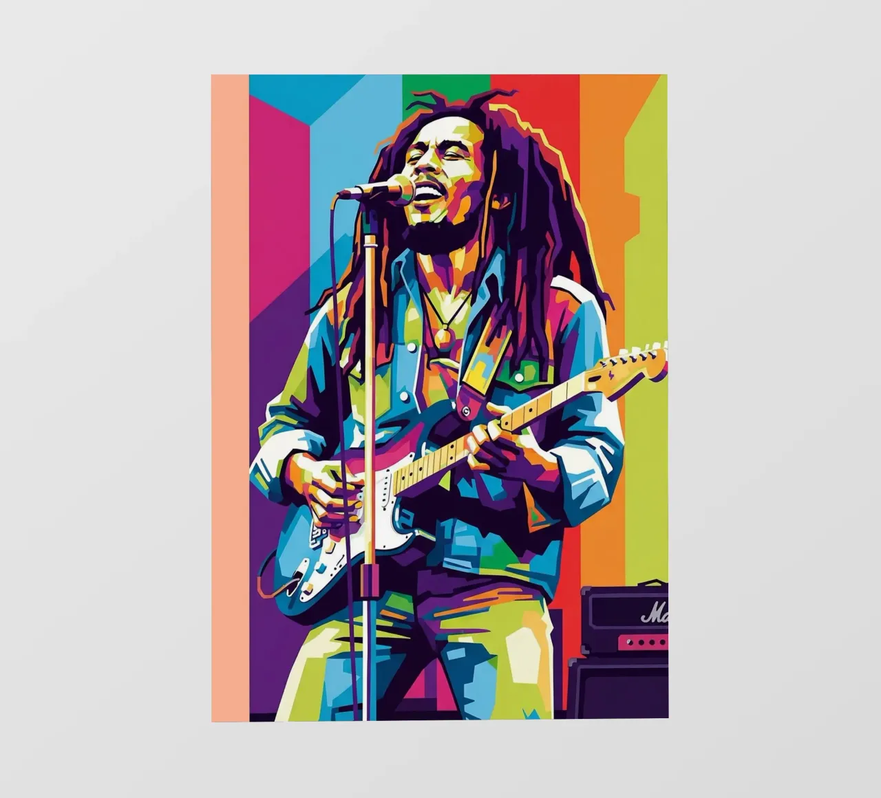 Bob Marley iconic reggae music pellicola backlit da Hantamrata