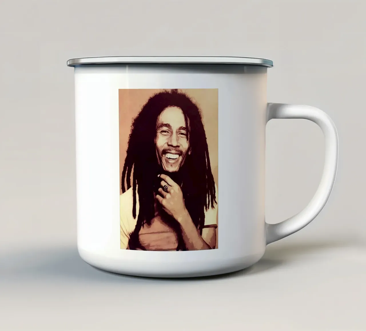 bob marley tazza in smalto da vanhesling