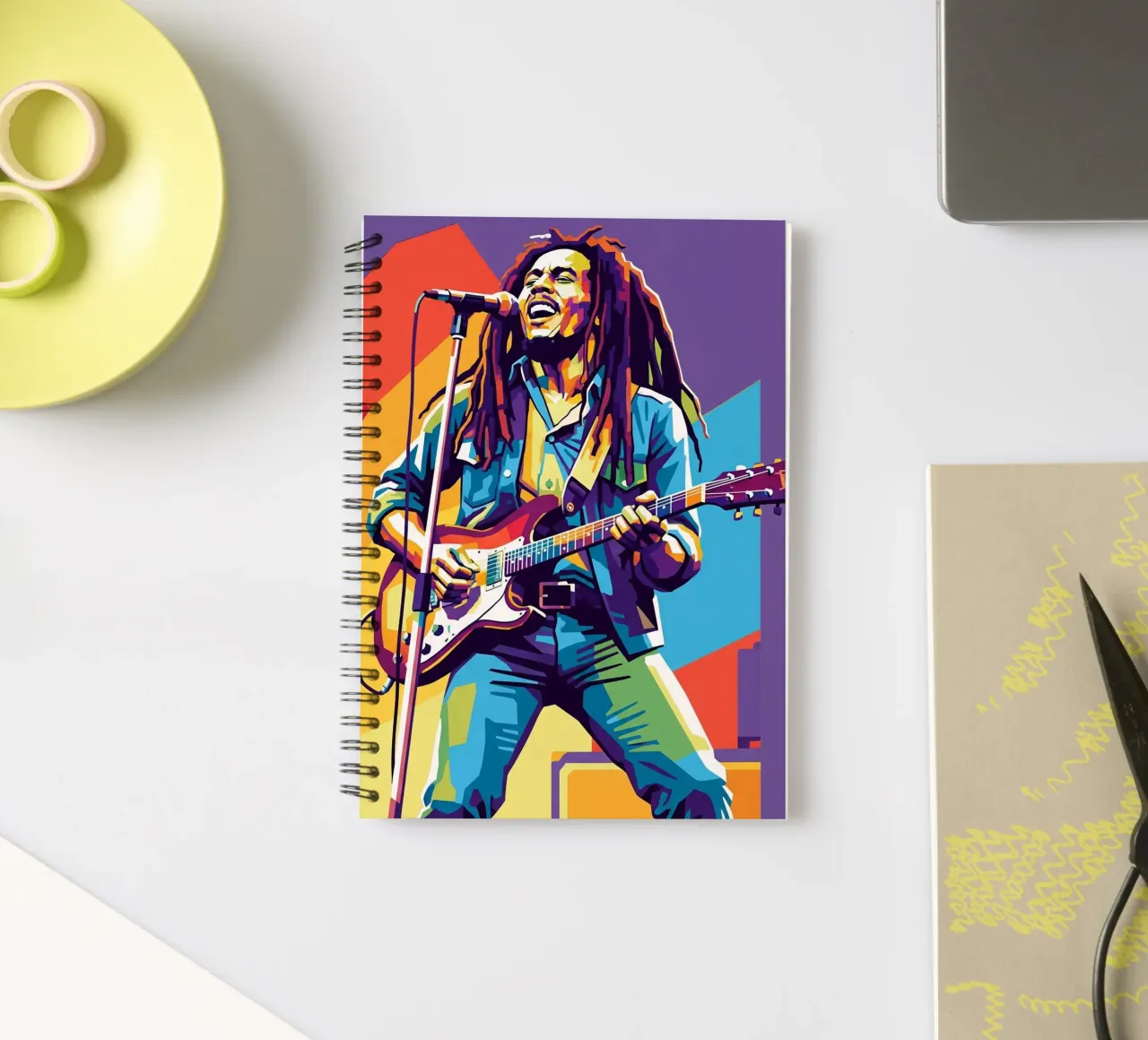 Bob Marley WPAP art style diario ad anelli da Hantamrata