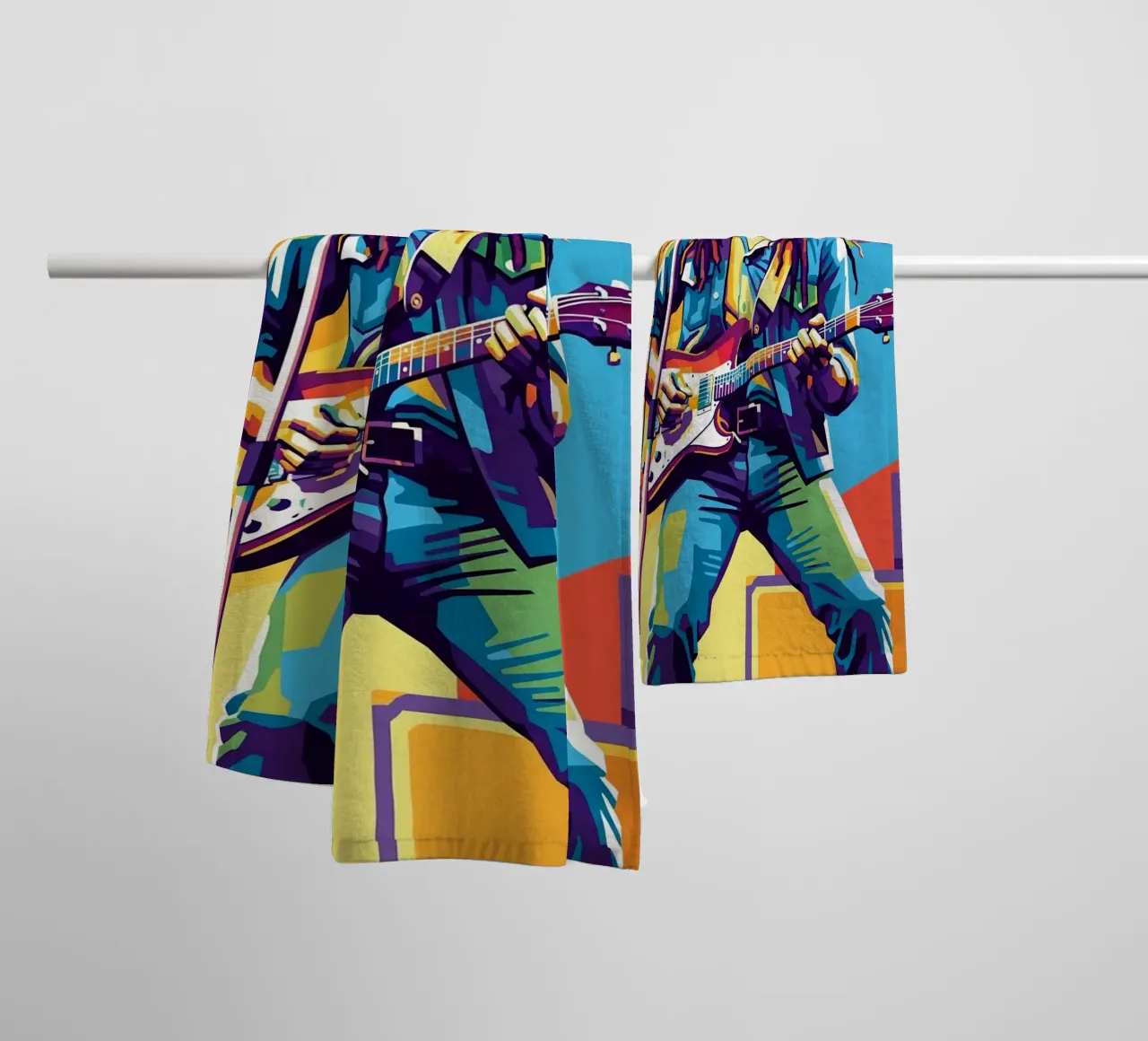 Bob Marley WPAP art style towel by Hantamrata