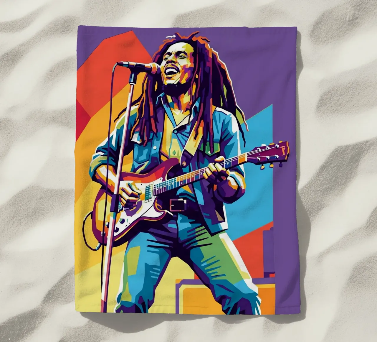 Bob Marley WPAP art style telo mare da Hantamrata
