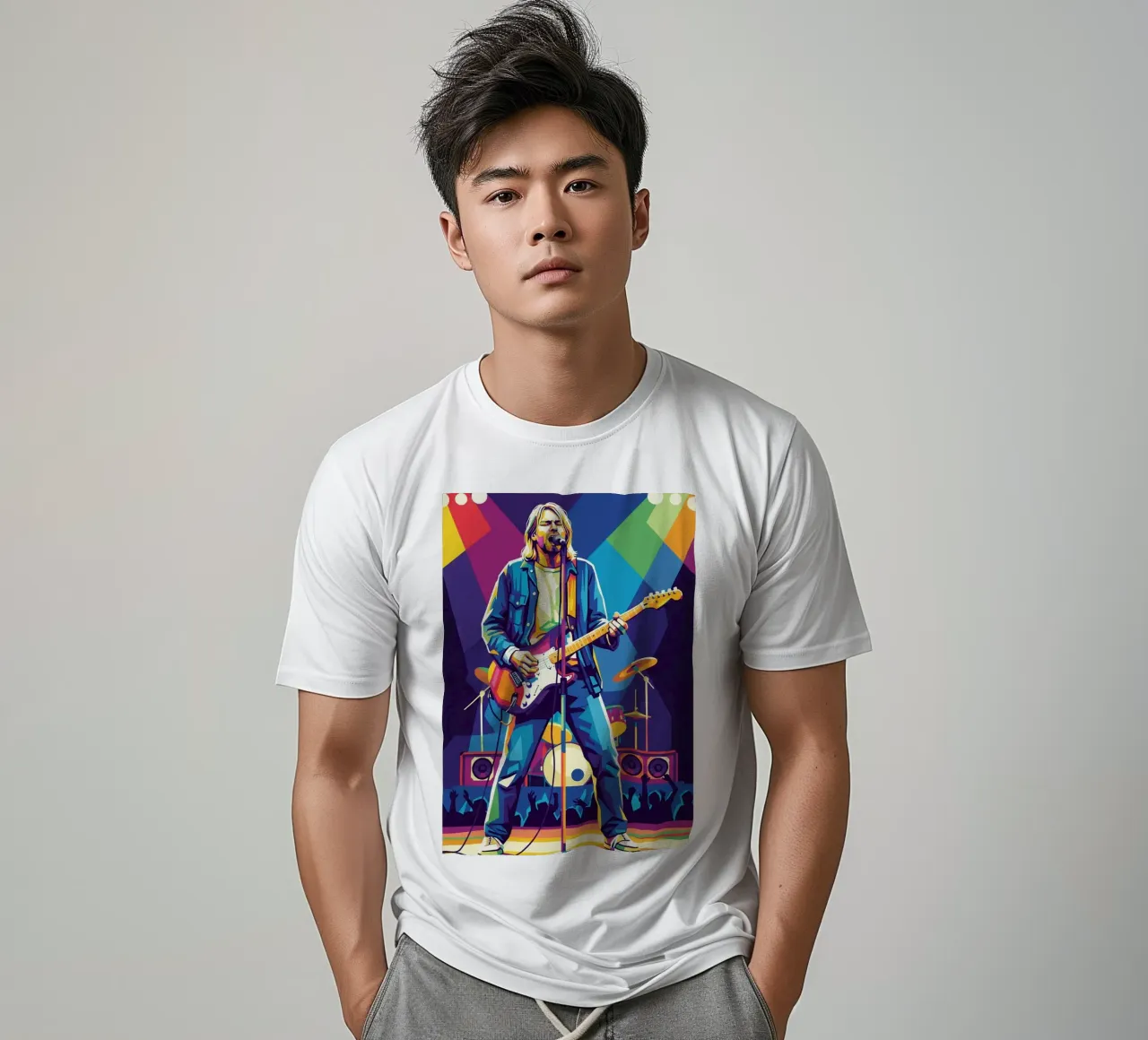 Kurt Cobain on stage t-shirt da Hantamrata