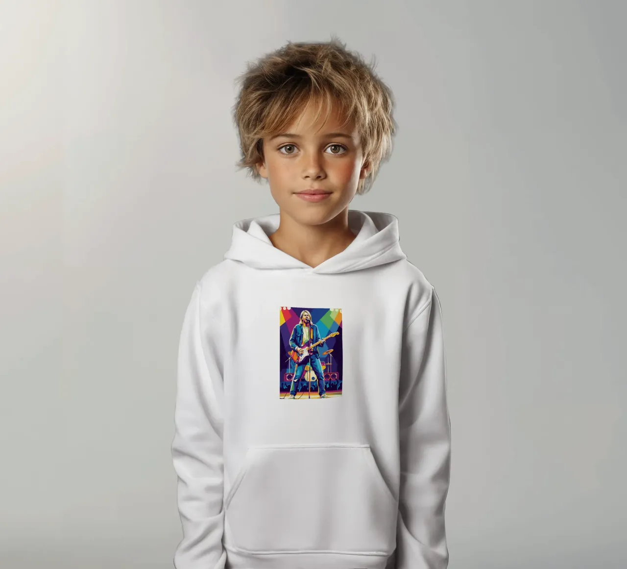 Kurt Cobain on stage felpa bambino con cappuccio da Hantamrata
