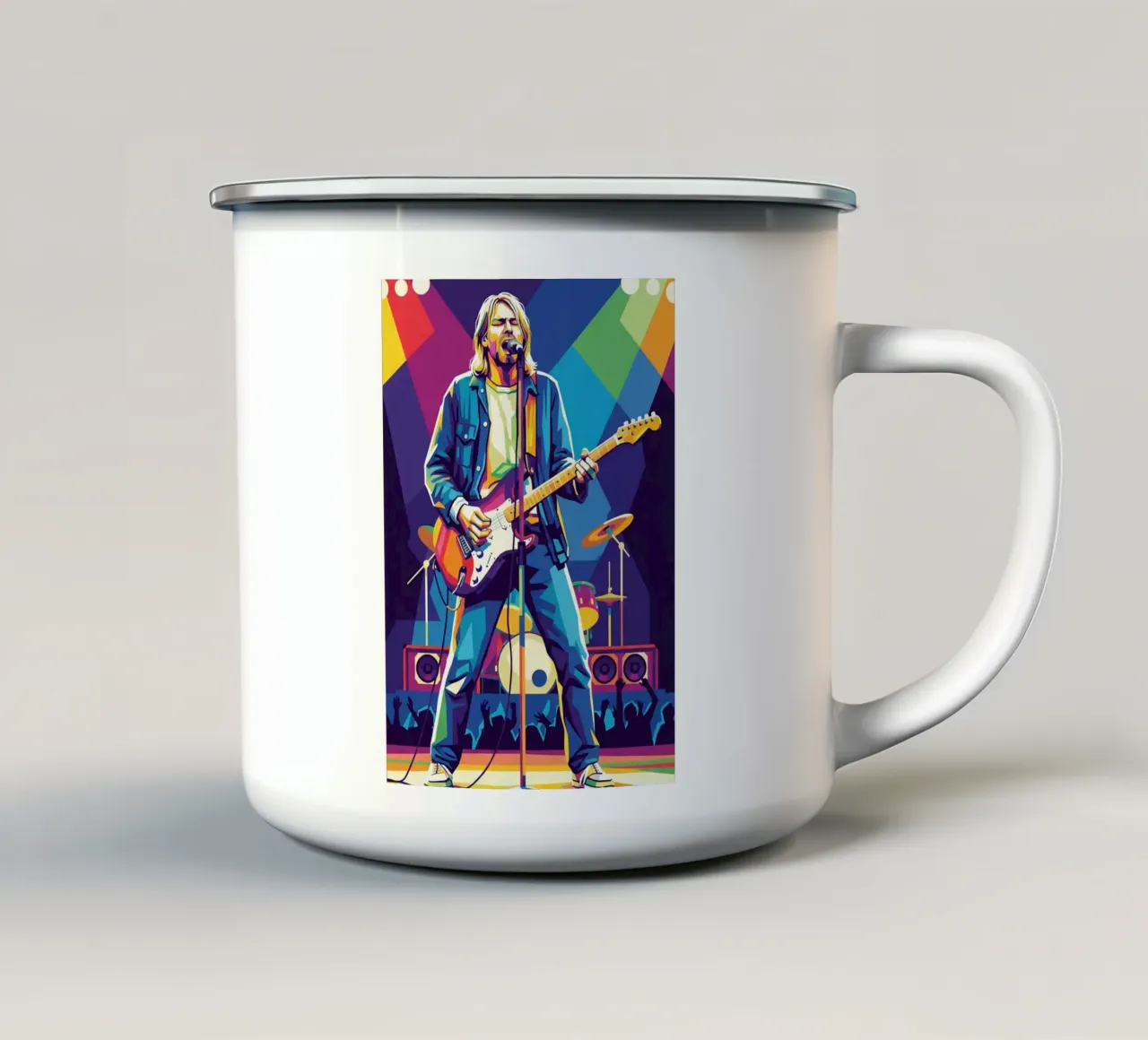 Kurt Cobain on stage tazza in smalto da Hantamrata