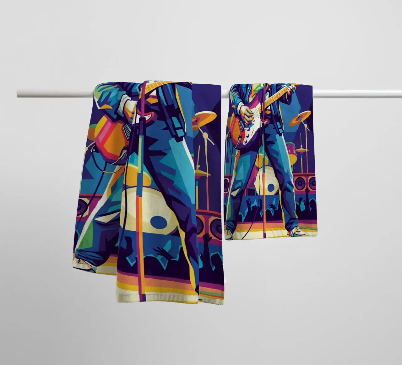 Kurt Cobain on stage asciugamano da bagno da Hantamrata