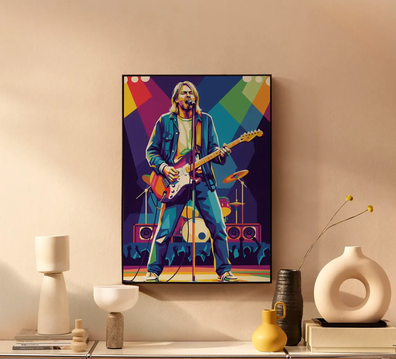 Kurt Cobain on stage alluminio dibond da Hantamrata