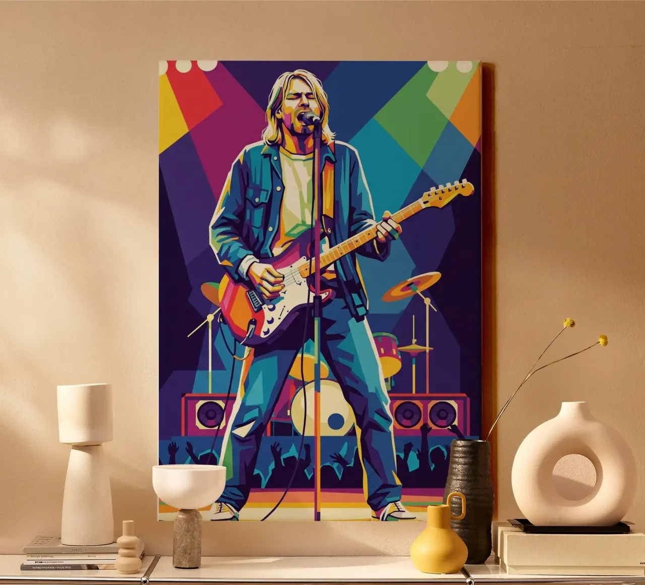 Kurt Cobain on stage canvas by Hantamrata