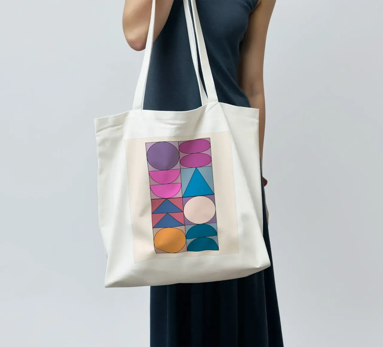 Geometric Shapes | Colorful Bauhaus Art Print tote bag by Studio Vibe