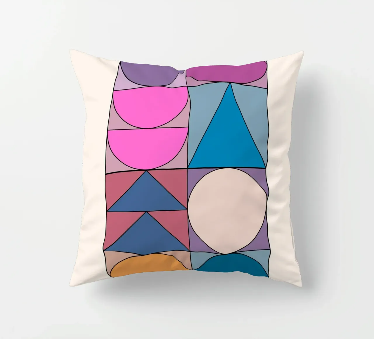 Forme geometriche e colori Bauhaus Stampa d'arte cuscino da Studio Vibe