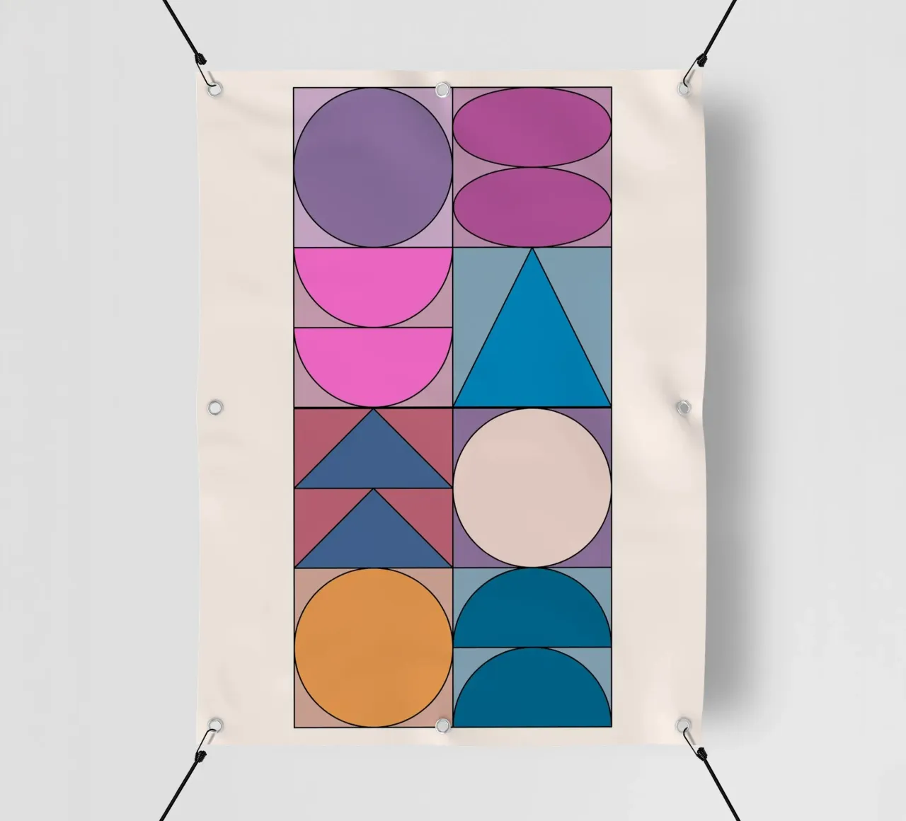 Forme geometriche e colori Bauhaus Stampa d'arte telo in pvc da Studio Vibe