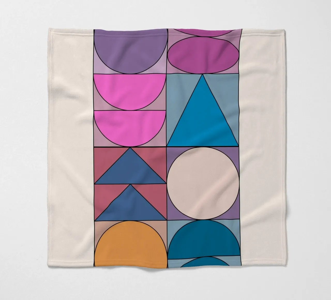 Geometrische Vormen | Kleurrijke Bauhaus-kunstdruk fleecedeken van Studio Vibe