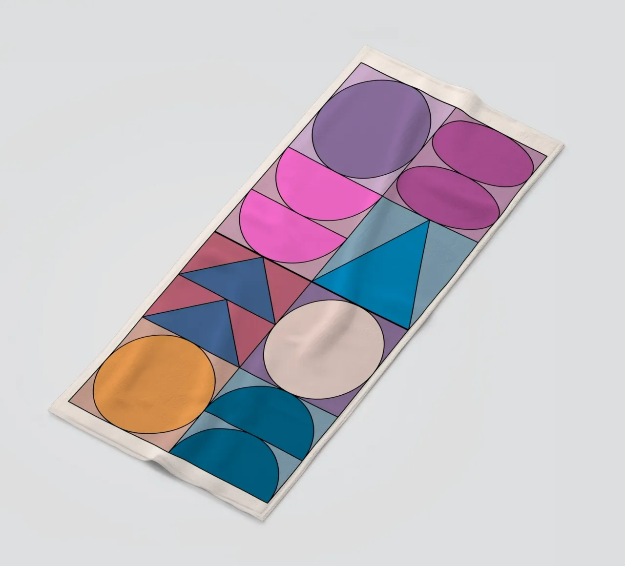 Geometric Shapes | Colorful Bauhaus Art Print beach towel by Studio Vibe