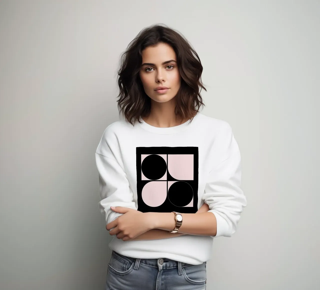 Bauhaus Geometry - Minimal Art Poster sweatshirt by Studio Vibe