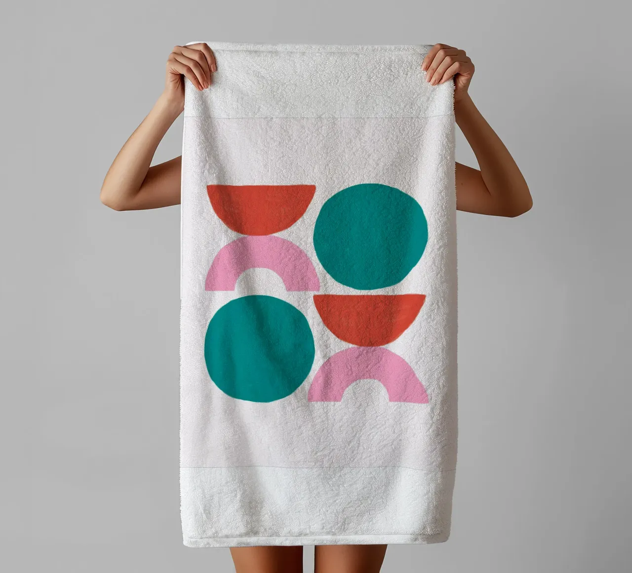 Retro Pop Art Pattern - Colourful & Geometric towel by Studio Vibe
