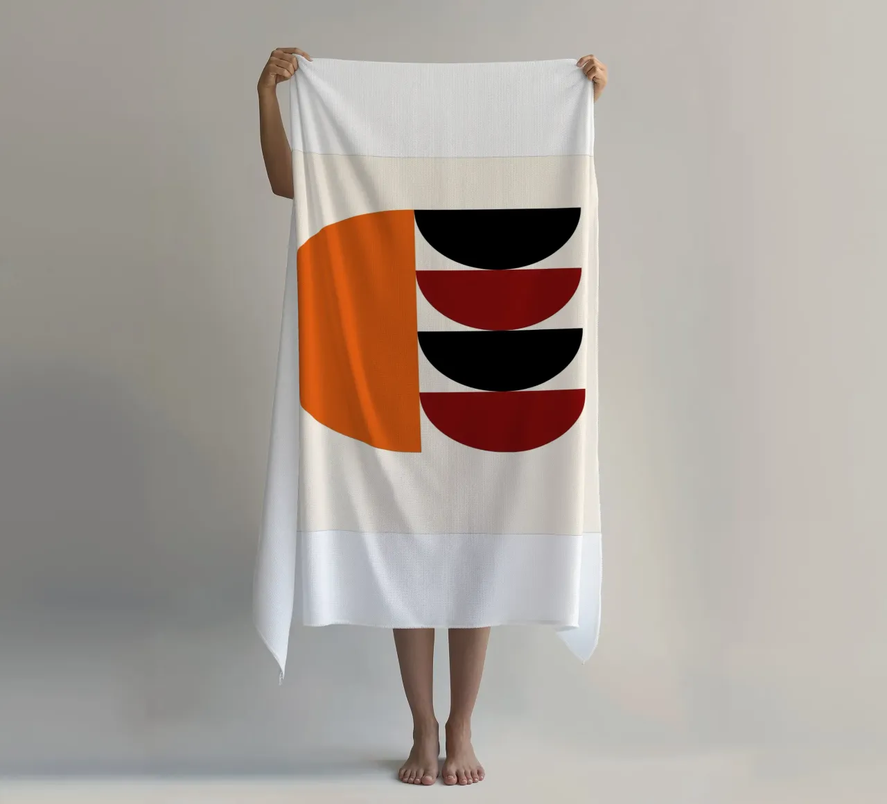 Modern Art Semicircle Design - Geometric Poster beach towel by Studio Vibe