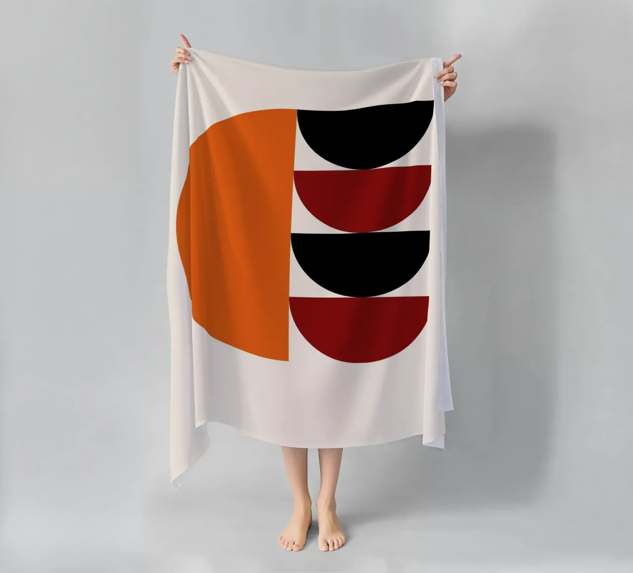 Modern Art Semicircle Design - Geometric Poster beach towel by Studio Vibe